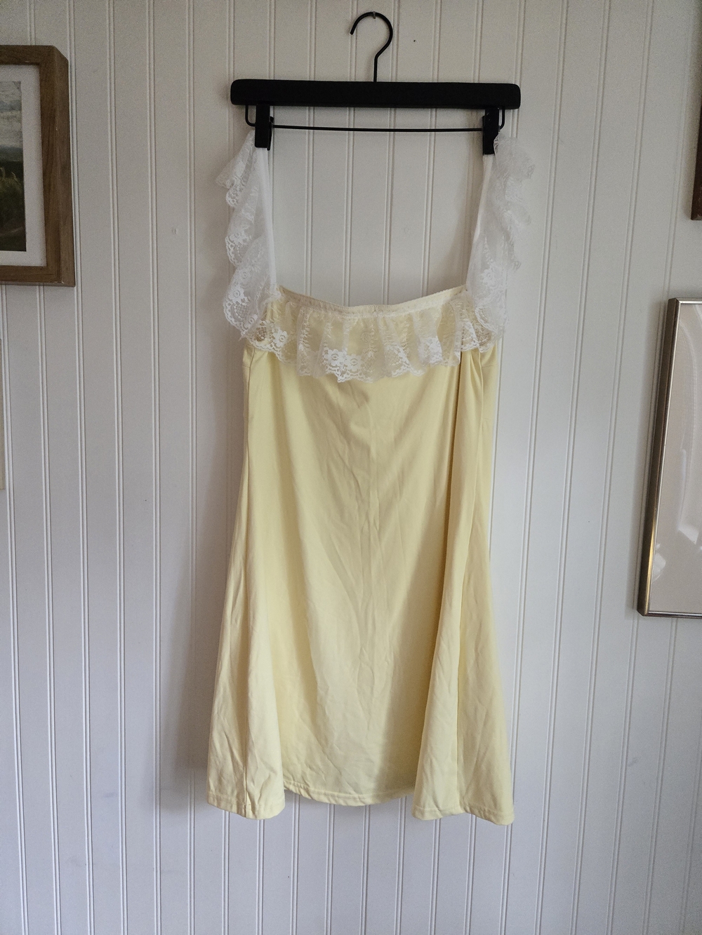 Altard State As Revival Butter Yellow Lace-Trim Athletic Mini Dress - Picture 8 of 10